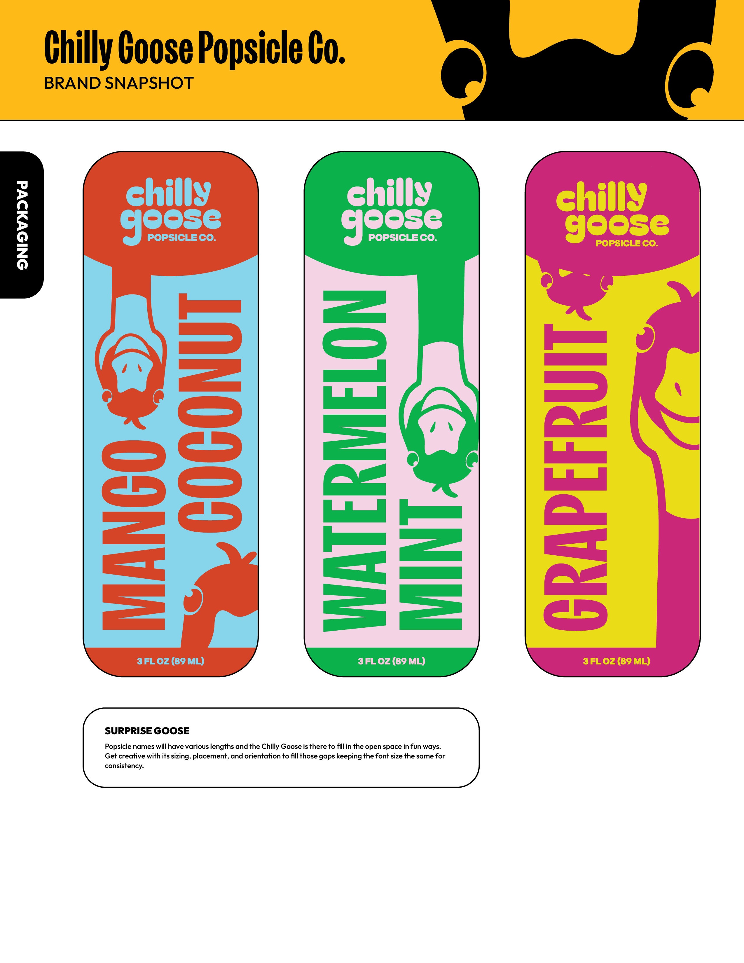 Chilly Goose Popsicle Co. Brand Snapshot — Packaging